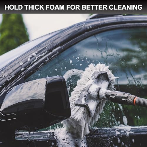 Vesici 4 Pcs Car Wash Brush Head with Soft Detailing Bristle Flow Thru Car Cleaning Brush Exterior Cars Wash Equipment for Auto Truck RV Boat Camper Washing, 10 Inch (Grey) - color: Gray