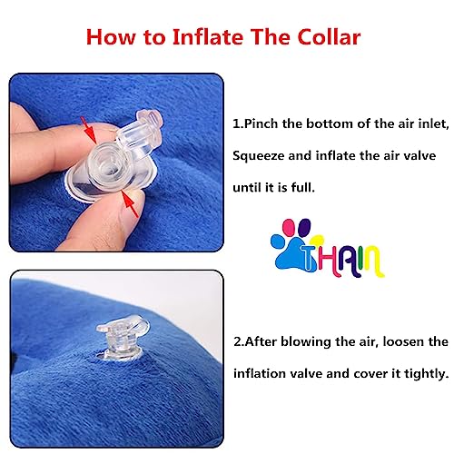 THAIN Soft Dog Recovery Protective Collar After Surgery-Cone Inflatable Collar for Dogs and Cats - Adjustable Washable Elizabethan Collar (L)