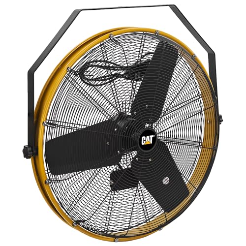 CAT fans - 30 Inch Outdoor IPX4 Weatherproof High Velocity Wall Mounted Shroud Fan. 8900 CFM, 3 Speed - For Industrial, Commercial, & Residential Use. cETL Certified (HVOD-30S-NG)
