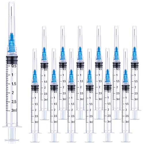 25 Pack 3ml 23Ga Lab Syringe Tools with Measurement, Individually Packed - style: 25 pack - 3ml 23 gauge