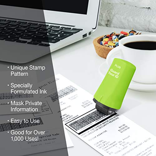 Guard Your ID Identity Theft Protection Roller Stamp, 3-Pack for Mail - color: Green, size: Standard 3-Pack