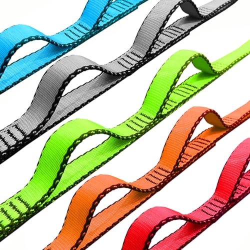 53 Inches Nylon Daisy Chains Rope Climbing Lanyard Straps Looped Strong Slings 23 kN Aerial Yoga Webbing - color: 3PCS Orange