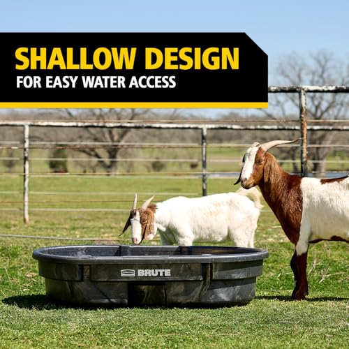Rubbermaid Commercial Products Stock Tank, 50-Gallons, Structural Foam, Heavy Duty Container, for Livestock/Animal/Cattle Feed & Water, Outdoor Homemade Pool/Hot Tub/Bathtub, & Pet Cleaning/Dog Wash - size: 50 Gallon