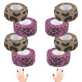 8 Pack Leopard Print Thimble Tape Set, Brown & Pink Self-Adhesive Finger Protection Wrap for Hand Sewing Custom Moldable Craft Guard with Tear-by-Hand Convenience - color: Leopard