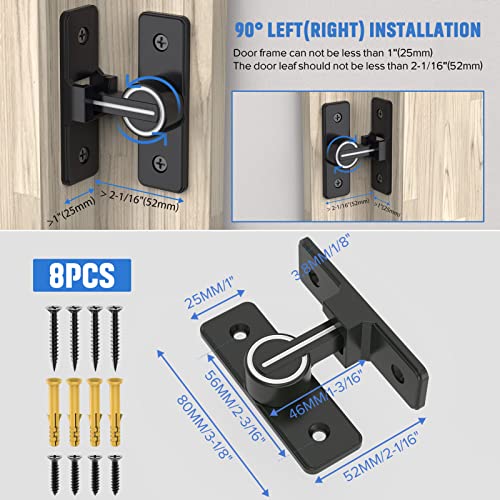 90 Degree Barn Door Lock, Heavy Duty Locks, Luminous Black-2 Pack | Flip Sliding Gate Latches for Garden, Bathroom, Garage & Sliding Doors - size: 2 Pack Luminous Black