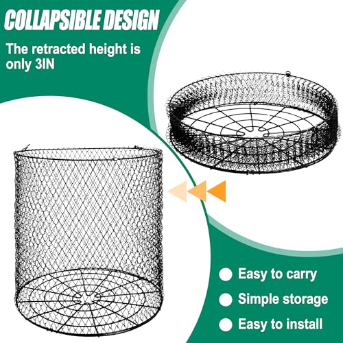 Foldable Deer Feeder Varmint Guard, 13x12 in Stainless Steel Deer Feeder Protective Guards Cage for Outdoor Fores, Keep Raccoon Squirrels Birds Away from Your Feeder