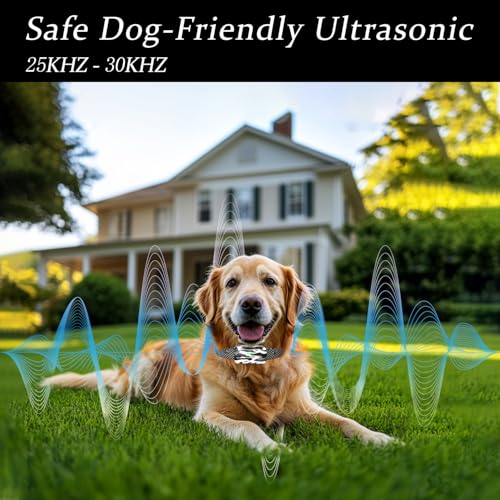 Htcuto GT1 Wireless Dog Fence for Dogs, 3500ft Outdoor Electric Dog Fence with 6100ft Remote Dog Training Collar, No Subscription, Ultrasonic/Vibration/Shock, Waterproof, 2-Dog System