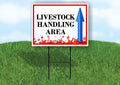 Livestock Handling Area 4Th Of July American Flag Usa Patriotic Red Blue Stars Up Arrows Double Sided 18x24 in. Yard Road Sign - size: Double Sided Up Directional Arrows