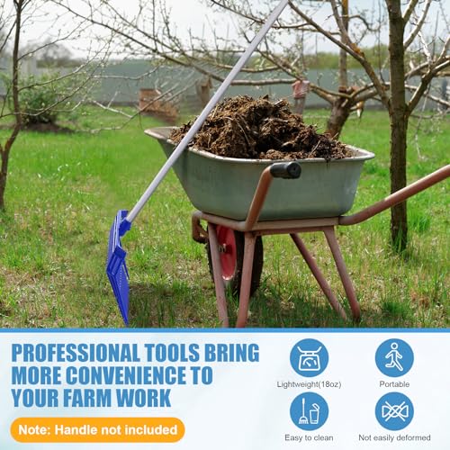 Lasnten 10 Pcs Manure Fork Replacement Head Bulk with 18 Tines | Pitch Fork Head with Screws and Nuts, Durable Stable ABS Plastic, Gardening Horse Stall Picking up Manure Grass Hay