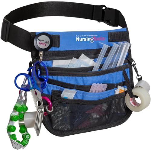 Kangapak Nurse Fanny Pack Multi Compartment Waist Organizer Tool Bag for Students, Practitioners & Medical Professionals - color: Ocean Blue