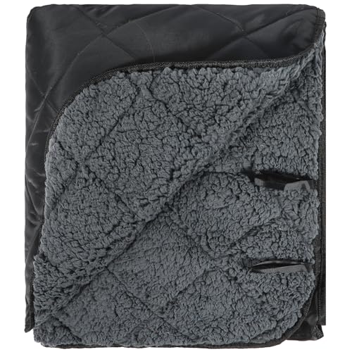 REDCAMP Large Camping Blanket with Sherpa Lining, Black 71"x59" | Cold Weather Warm Thick Outdoor Blanket Comfy Foldable & Windproof for Camping Stadium,Car,Picnics,Pet,Trip,Machine Washable - color: 59"x 71" Black