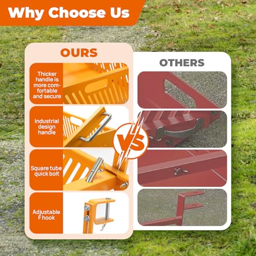 POPMOON 2-in-1 Horse Manure Fork Tow Behind Trailer, 330 lb Paddock Cleaner | Tow behind manure collector, reinforced frame, easy assembly, fits ATV UTV lawn tractor, pasture, stable and farm cleanup - size: 44" L - with wheels