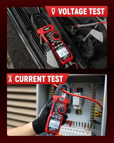 KAIWEETS Inrush Digital Clamp Meter 1000A with Backlit; Multimeter TRMS 6000 Counts, Amp Voltage Tester with VFD, LOZ Mode; Measures AC/DC Current Voltage Temperature Resistance NCV - Upgraded Screen - size: HT208F