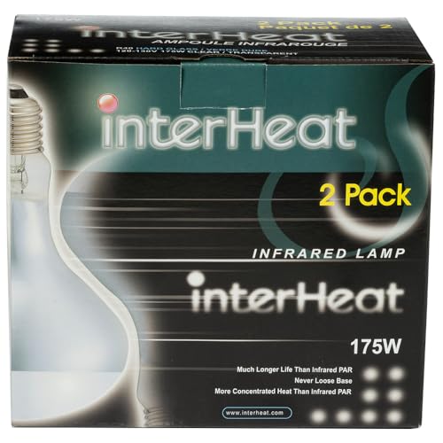 Premier 1 Heat Lamp Bulbs – Smooth Glass Infrared, Never-Loose Base, 175W | Smooth clear glass infrared bulb. Never-loose base — screws in, no cement. 6-month continuous life. 2-pack. - style: 175 watt