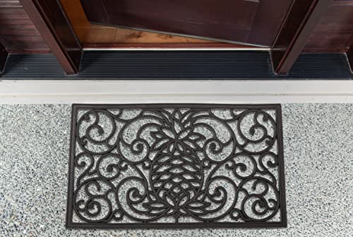 DII Rubber Doormats Collection All Weather, 18x30, Pineapple Scroll - color: Pineapple Scroll, size: 1'6" x 2'6" (Rectangular)