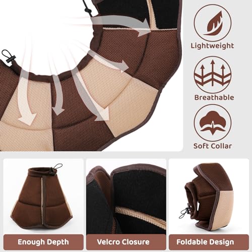 Dog Cone - Soft Cone for Dogs to Stop Licking, Pet E-Collar Alternative After Surgery, Adjustable Pet Recovery Collar for Wound Healing, Brown Large - color: Brown, size: Large