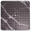 ENKOSI Square Shower Mat 21 x 21 – Anti Slip Shower Mat with Secure Suction Cups and Drain Holes – Square Shower Stall Floor Mats with Black Marble Design (Marble Black 21x21) - color: Marble Black