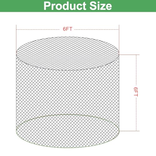 6x6 ft Round Bale Hay Net - Large Slow Feeder for Horses & Livestock, Knotless Design Slow Feeder Hay Nets, Fits 4x4ft 5x5ft 6x6ft Round & 3x3x8ft 4x4x8ft 5x5x8ft Square Bales (Black-Round) - color: Black-Round