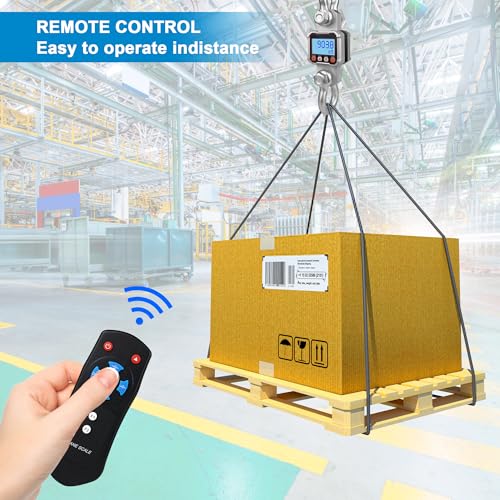 Hyindoor 5000kg 11000lb Crane Scale, 5T Digital Crane Scale with Remote Control, Industrial Heavy Duty Electronic Hanging Scale Hoist Scales - size: 5000kg/11000lb