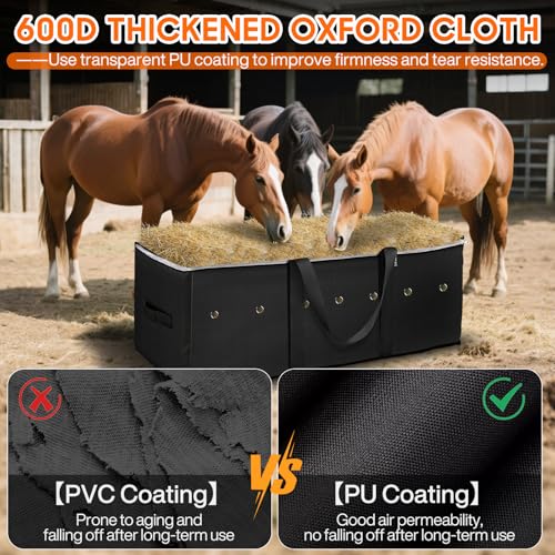 1Pcs Large Horse Hay Storage Bag, Breathable Mesh 44*20*16 Inch | Large Tote Feeding Bag for Horses, Cattle, Goats, Sheep Farm Livestock Supplie - size: 1 Pcs