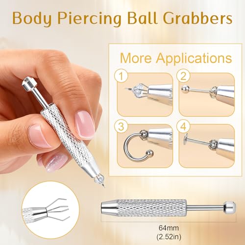14g/16g/18g Titanium Piercing Taper Insertion Pin for Internal Thread | Tragus/Helix/Lip/Nose/Helix/Piercing Jewelry Cartilage Earrings Labret Nose Studs Stretcher Assistant Tool - color: 9Pcs - Threadless(Straight + Curved) 16G 18G 20G + Grabber
