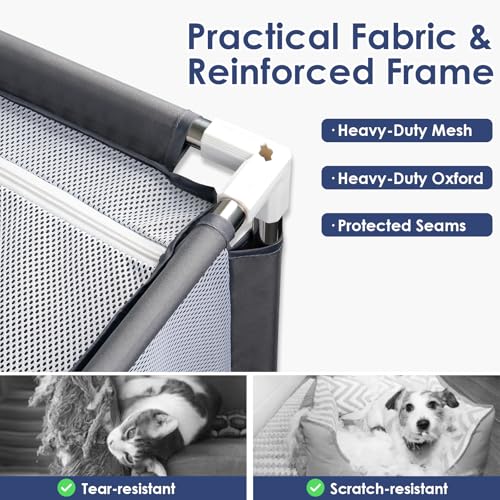 49.6"x19.7"x19.7" Brooder Box for Chicks with Dual Zipper Doors, Oxford Fabric & Mesh Chicken Brooder Box with Two-Zone, Small Animals Playpen Indoor Outdoor for Chicks, Ducks, Kitten, Puppy, Rabbits
