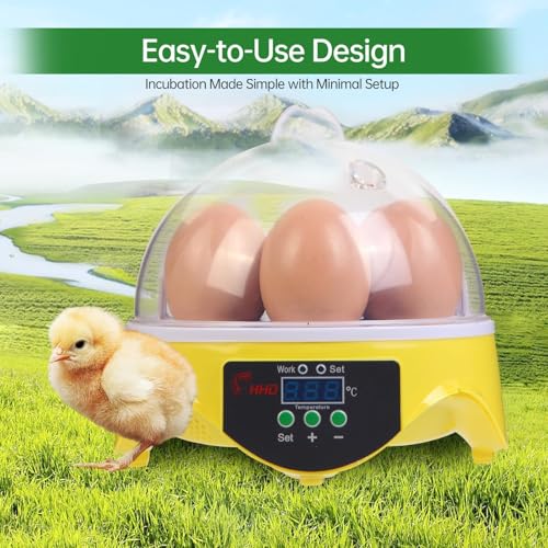 Gen 1-7 Egg Incubator for Kids & Beginners with 360° View, Manual Temperature Control for Chicken, Quail, and Parrot Eggs