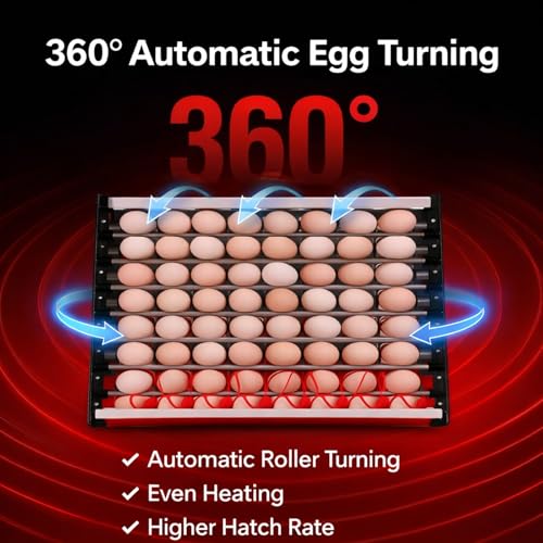 1000 Egg Commercial Cabinet Incubator with Auto Egg Turning, Precise Temperature & Humidity Control, Large Poultry Incubator for Chicken, Duck, Goose & Quail Eggs, Ideal for Large Farms