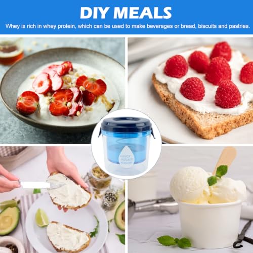Greek Yogurt Strainer with Lid, Reusable Yogurt Filter with Ultra Fine Mesh Yogur-t Strainer to Makes small batches of Thick Creamy Greek or Coconut Yogur-t Cheese, Soy Milk
