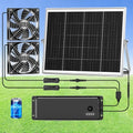 Solar Fan with Battery, 5.5" Solar Fan for Greenhouse & Chicken Coop, Rechargeable Solar Fans for Outside, Solar Powered Exhuast Fans for Outdoor Doghouse Shed Circulation Ventilation Cooling - size: 5.5" Fan Large