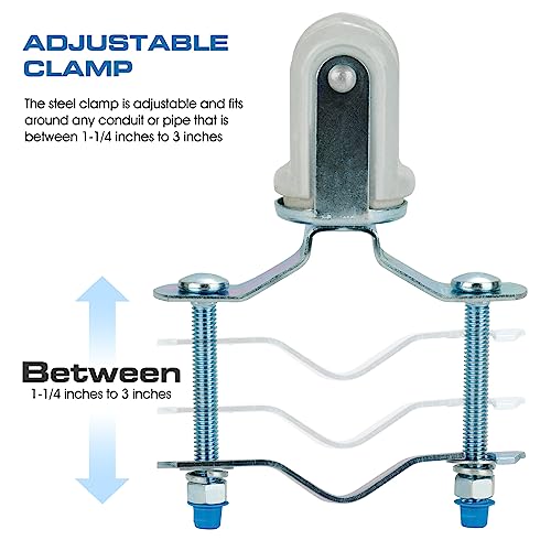 Heavy Duty Wire Holder, Porcelain Insulator with Adjustable Bracket, 1-1/4" - 3" (1)