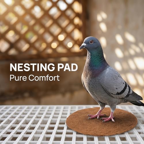 POPETPOP 10 Pcs Pigeon Nest Pads, Natural Coconut Fiber Bird Breeding Mat | Bird Egg Mat for Parakeet Chicken Breeding Hatching - Pigeon Supplies