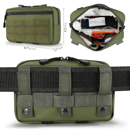 IFAK Trauma Kit with Tourniquet, 4-Inch Israeli Bandage, Elastic Bandages, Set of 34 Pieces Tactical First Aid Kit for Car, Camping, Hiking and Travel - color: Green