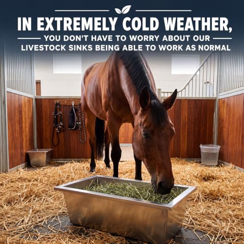 Geelin 2 Pcs 6 Gallon/24 Quart Livestock Water Trough, Stainless Steel | 19.7" Long Large Capacity Livestock Feeding Trough for Calves Pig Sheep Horses Alpacas and Goats Farm Animal Feeding - size: 6 Gallon/24 Quart