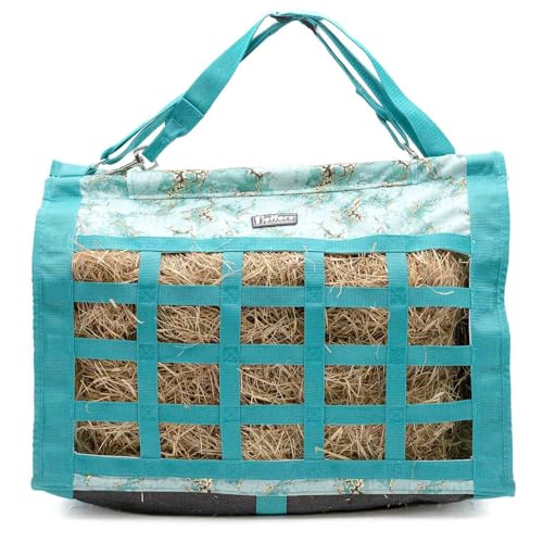 Jeffers Expression Extend Feed Hay Bag for Horses - Bloomin Toolin | Slow Feed Hay Bag Holds Up to 2 Hay Flakes for Daily Feeding, Travel or Farm Events | 600 Denier Material with Mesh Bottom