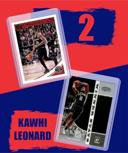 Kawhi Leonard (5) Assorted Basketball Cards Gift Pack - San Antonio Spurs, Toronto Raptors, Los Angeles Clippers Trading Cards