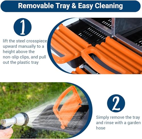 Chicken Nesting Box, 6 Hole 2 Layer Hen Nest Boxes, Roll-Away Egg Collection System with Ventilation Holes，Rustproof Plastic Tray & Keyhole Mounting, Chicken Laying Box - color: Orange, size: 6 holes