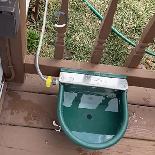 Automatic Water Bowl Livestock Waterer for Horse Cattle Goat Sheep Dog | 4L Large Plastic,Sheep Water Trough Bowl With Drainage Hole&39.37 inch Pipe,Float Valve Auto Refill,Yard Farm Outdoor Use