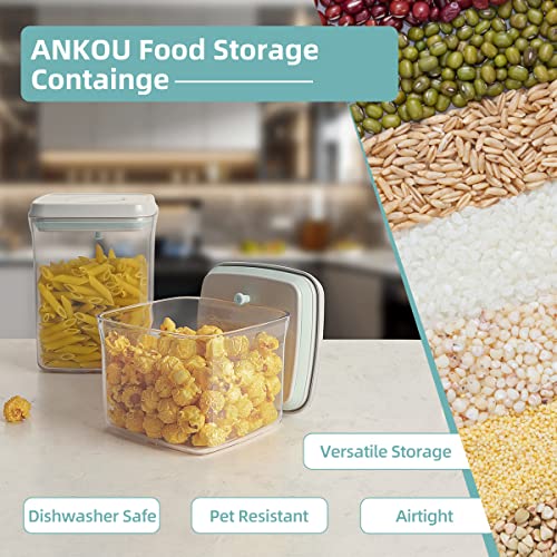 Airtight Container Set - (380ml 4 Pcs) Stackable One Button Openning Food Containers for Snacks Candy Salt Herbs Spices BPA-Free Tranparent (0.32 QT * 4) - color: 0.32 QT * 4