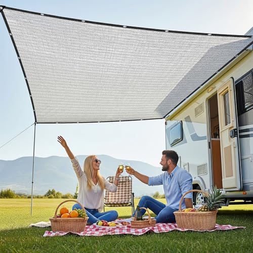 SUNNY GUARD 85% Aluminum Sun Shade Cloth, 6x8FT Heat Reflective Tarp | Reflective Aluminum Shade Cloth Blocks 85% Sunlight, Reduces Heat Buildup, and Keeps Gardens, Greenhouses and Cars Cooler - color: Sliver-85% Shade, size: 6x8FT