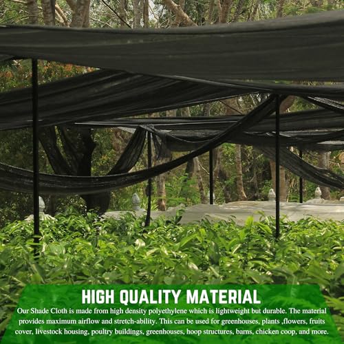 Shade Cloth - 70-80% Sunblock Net for Garden Patio,Shade Sails for Plants Greenhouse Outdoor Pergola Lawn Swimming Pool Sun Shade Cloths for Kennel Chicken Coop (6' x 20') - size: 6' x 20'