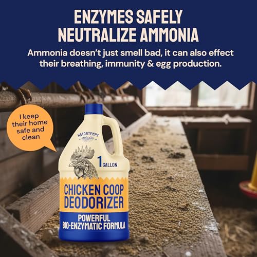 Hatortempt Chicken Coop Deodorizer, Odor Eliminator Cleaner Spray, 1 Gallon | USA Made Coop Refresher For Chickens - Ammonia Chicken Coop Cleaner for Roosting Bars & Feeders - Unscented Coop Accessories - size: 128 Fl Oz (Pack of 1)