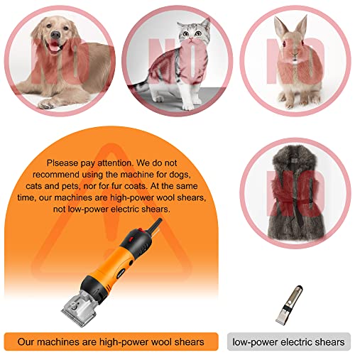 BEETRO 500W Electric Professional Horse Shears, 6 Speeds Animal Grooming Clippers for Horse Equine Goat Pony Cattle, with an Extra Set of Shearing Blades