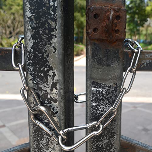 Gate Chain for Outdoor Fence - Rustproof Metal Gate Latch Chain with Hooks, Secure and Durable for Garden, Yard, and Farm Use - Easy Installation, Weather Resistant (2 Pack) - size: 20inch-2PCS
