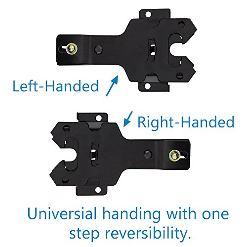 National Hardware N109-308 V8422 Deluxe Decorative T-Hinge Gate Kit Black Steel Finish Hinges with Latch Strike Pull for Wood Vinyl Metal Outdoor Fence Gates, 2 Count (Pack of 5) - size: Pack of 5