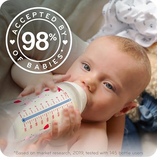 NUK Smooth Flow Anti Colic Baby Bottle, 5 oz, Elephant - color: Gray Elephant