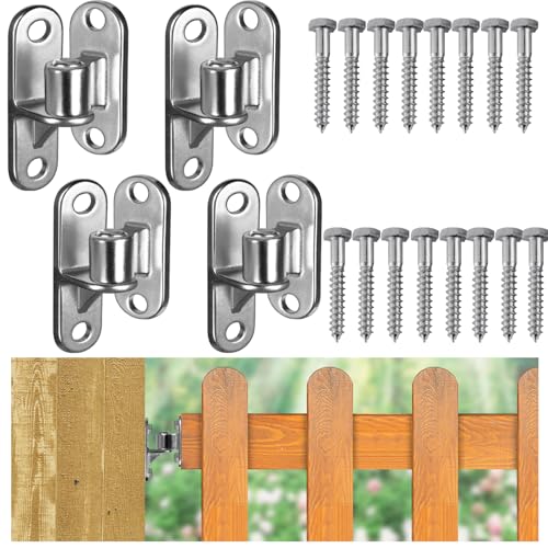 Gate Hinge Heavy Duty, 4Pack Gate Hinges with 16 Screws, SUS304 Heavy Duty Gate Hinges for Wooden Fence with 5/8'', for Wooden Fences and Farm Gates - color: 4Pack(8pcs)with 16 screws
