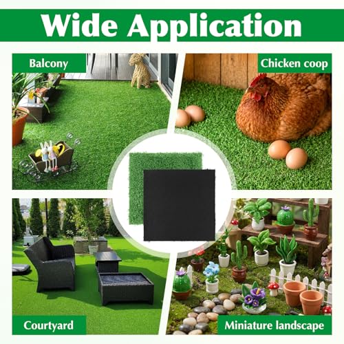 8 Pack Chicken Nesting Pads 12''x12'', Washable Chicken Coop Laying Mats, Reusable Artificial Grass Box Liners for Hen Coop Egg Duck Chicks Goose, Pets Indoor Outdoor Green ﻿
