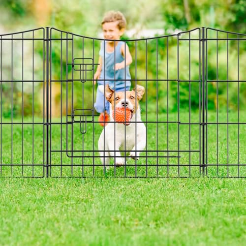 INJOPEXI Garden Fence 12 Panels 23.6ft(L)×24in(H) Decorative Garden Fences with 11 Panels + 1 Gate, Rustproof Metal Wire Temporary No Dig Rabbit Animal Barrier Fencing Dog Fence for Yard Patio Outdoor - size: 12 Panels 23.6ft(L)-24"(H) - With Gate