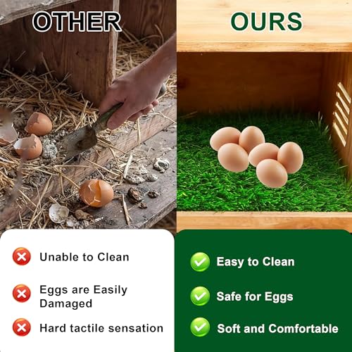 9 Pcs Reusable Nesting Pads for Chicken Coop, Artificial Grass Chicken Nesting Box Pads, Washable Laying Liner for Hens Ducks & Poultry (13 * 13)